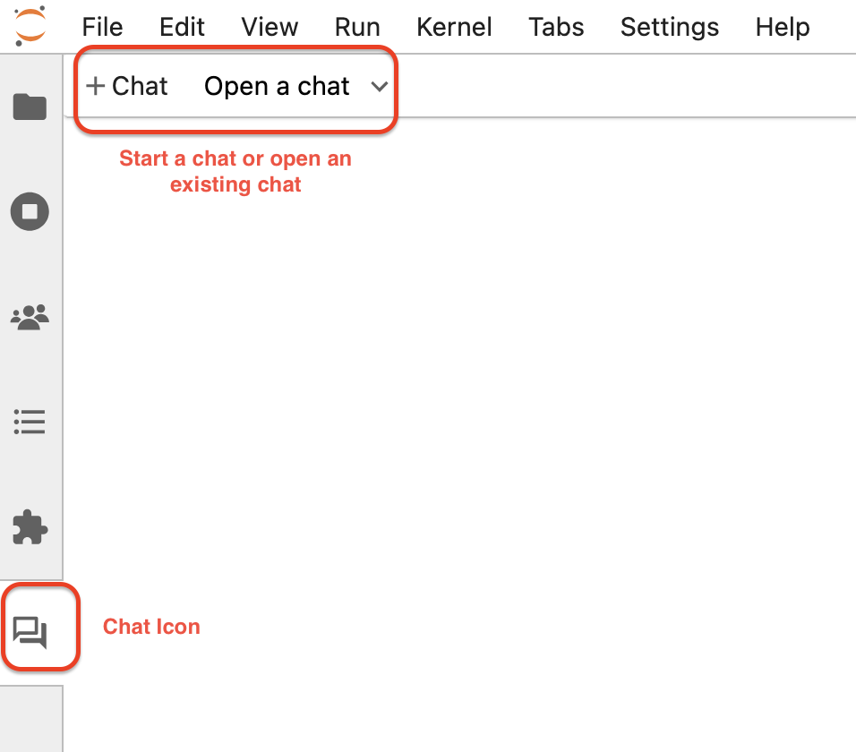 Screen shot of the chat interface