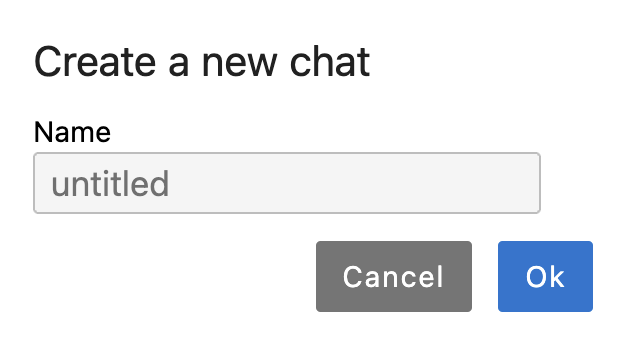 Screen shot of the new chat