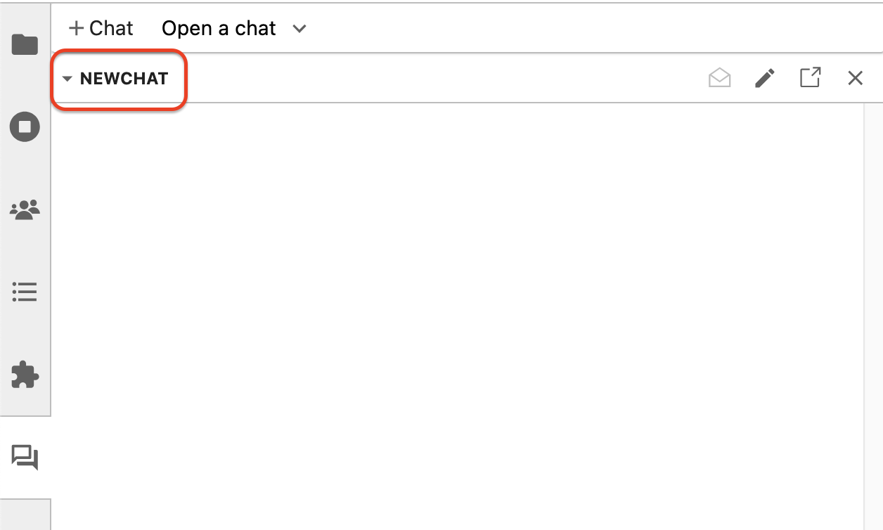 Screen shot of the new chat