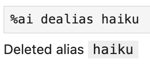 Screenshot of magics usage of alias.